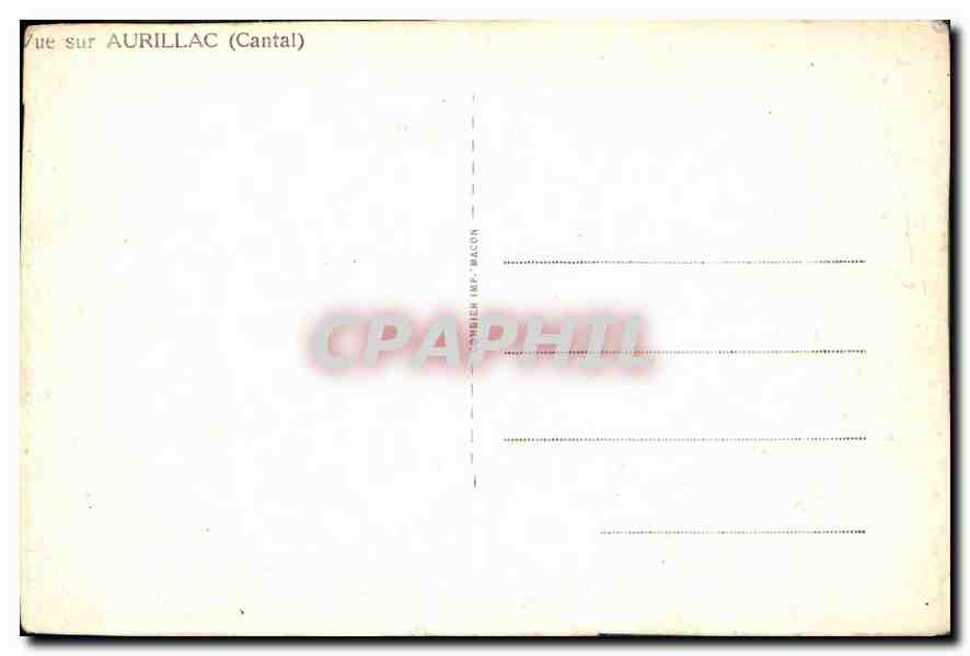 CPA Vue sur Aurillac Cantal  — Back