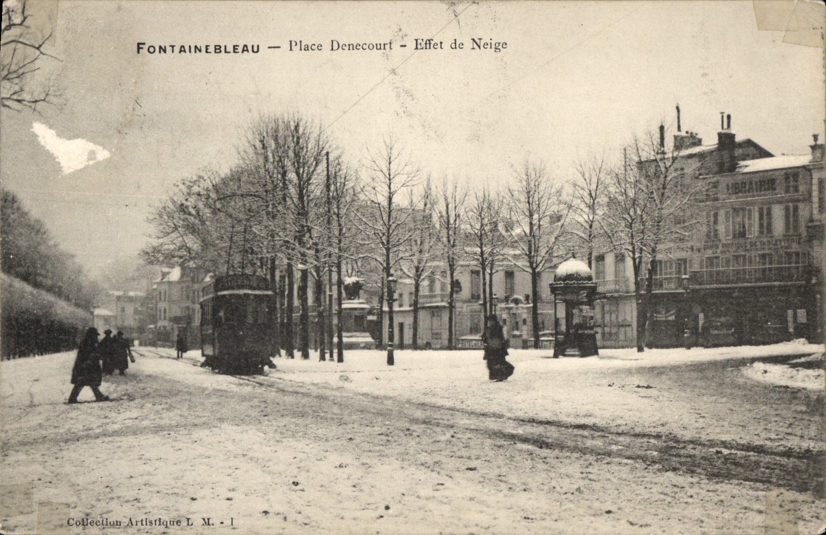 Fontainebleau — Place Denecourt — Effet de Neige — Collection Artistique L. M. - 1