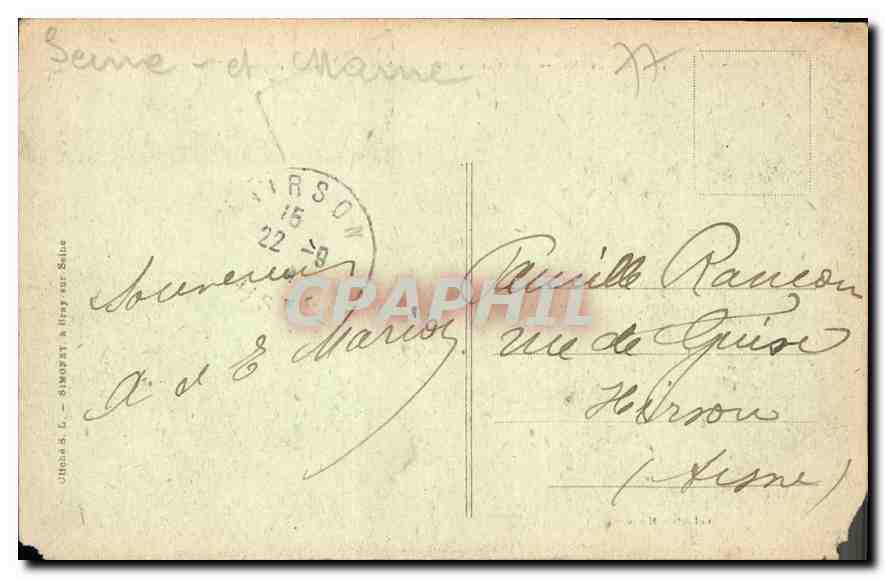 Mons-en-Montois (S.-et-M.) — L'Entrée du Pays — Collection Minost — Achterkant