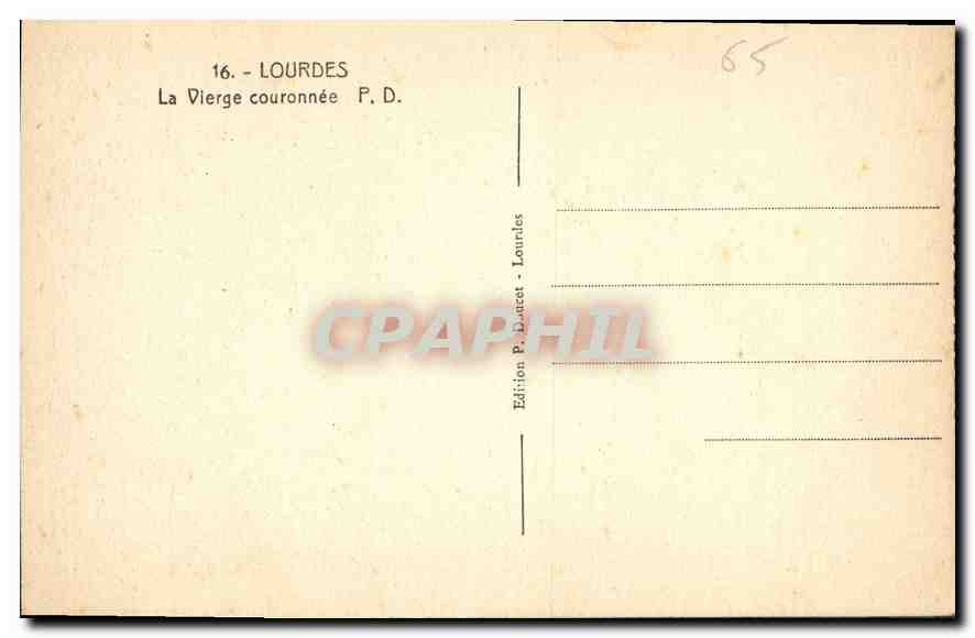 CPA Lourdes La Vierge Couronnee  — Verso
