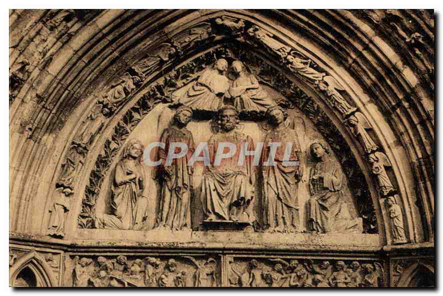 Église de Rampillon - Portail occidental - Le Jugement dernier — Photo Édit E. Mignon, Nangis, Seine-et-Marne