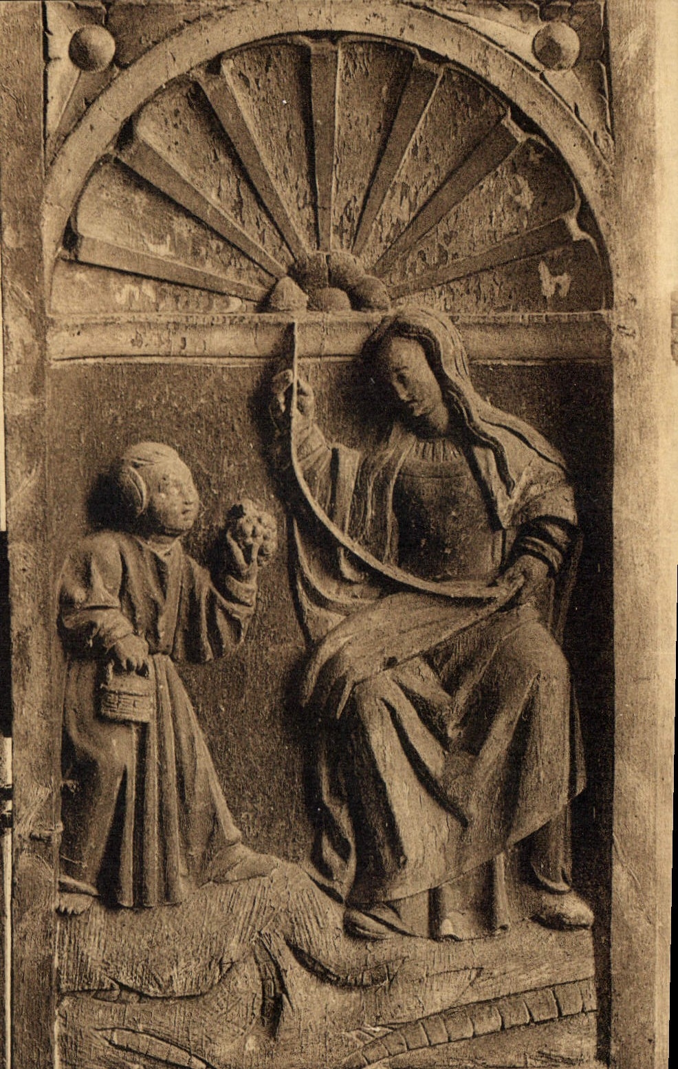 Rétable de l'Église de Rampillon — La Vierge et l'Enfant à Nazareth — Photo-Édit E. Migon, Nangis, Seine-et-Marne, n° 1641