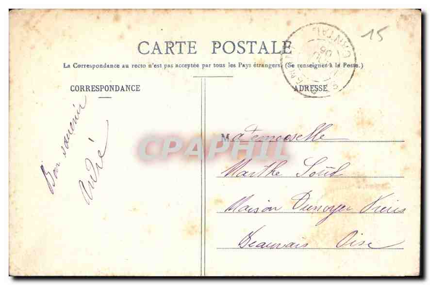 CPA En Auvergne St Paul de Salers N D de la Garde  — Rückseite