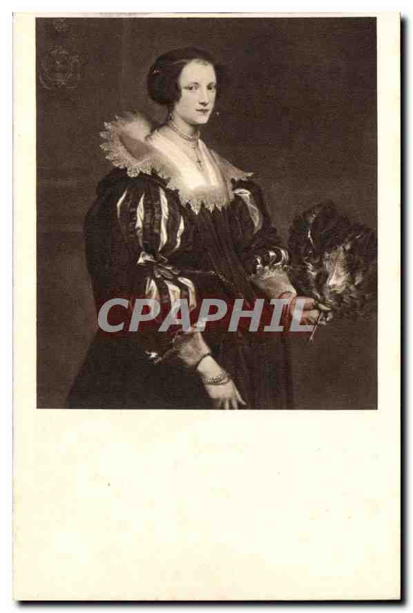 CPA Museum Mauritshuis den Haag A Van Dijck Portrait d'Anna Wake 