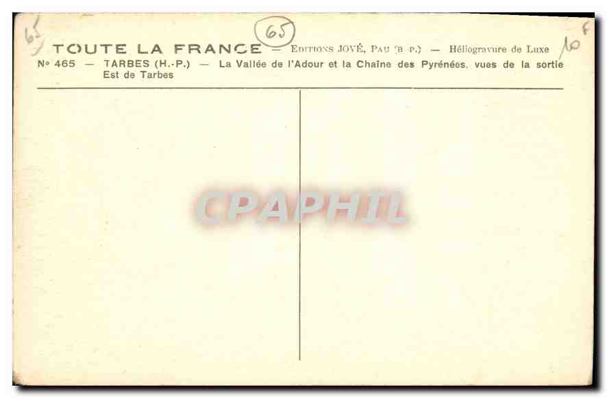 The Valley of the Adour and the Pyrenees Chain — views of the exit — Éditions Jové, Pau (B.P.) — Back