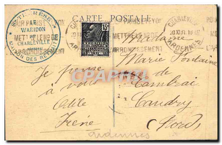 CPA Le Waridon La Grotte de N D de Lourdes  — Verso