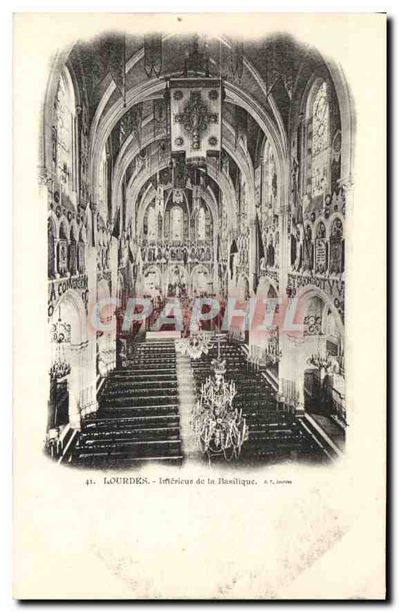 CPA Lourdes Interieur de la basilique