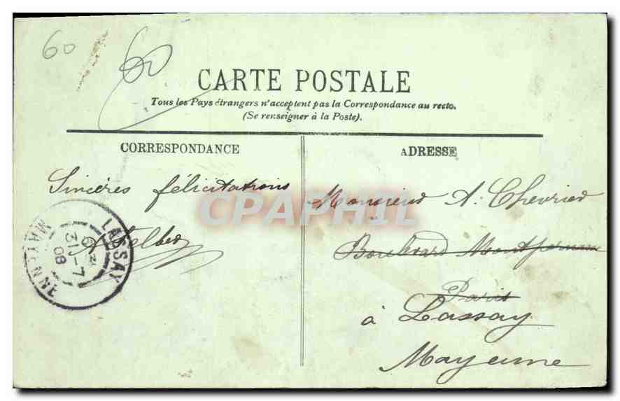 CPA Chantilly Vue generale prise de la Route des lions  — Rückseite