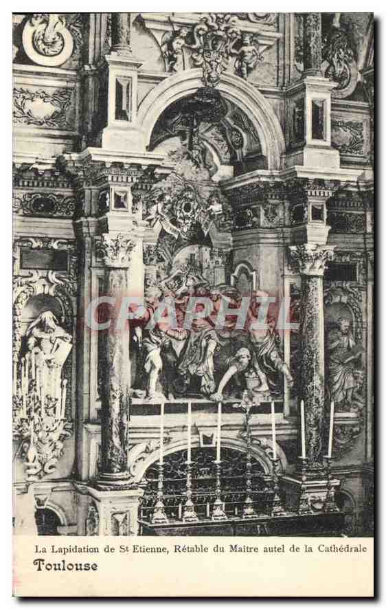CPA La Lapidation de St Etienne Retable du Maitre autel de la Cathedrale Toulouse 