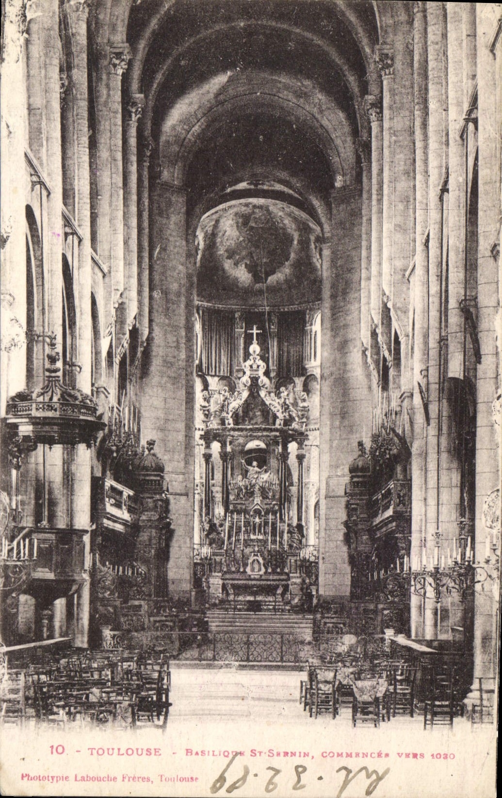 Toulouse - Basilique Saint-Sernin, commencée vers 1020 — Phototypie Labouche Frères, Toulouse, n°10