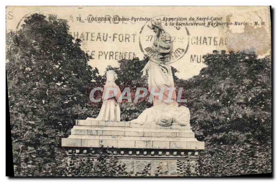 CPA Lourdes Hautes Pyrenees Apparition du Sacre Coeur 