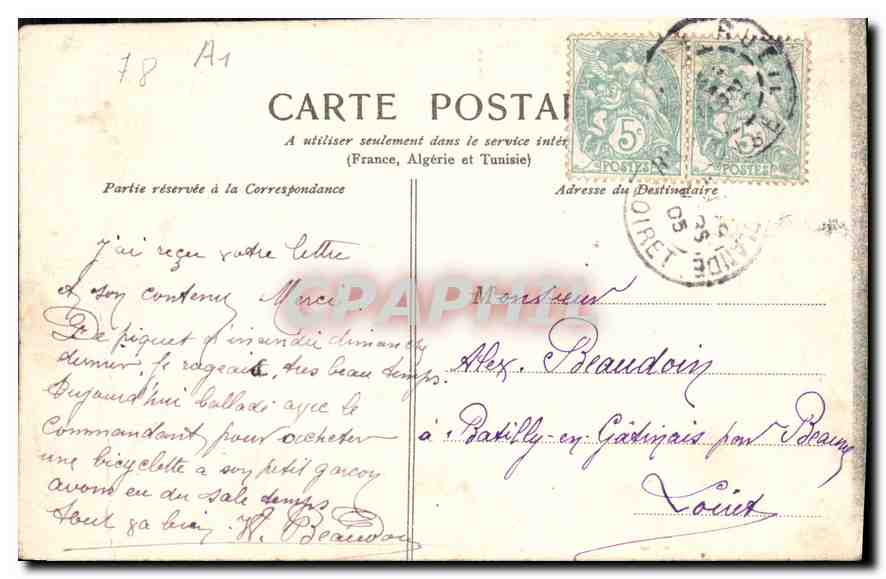 CPA Versailles Trianon  — Verso