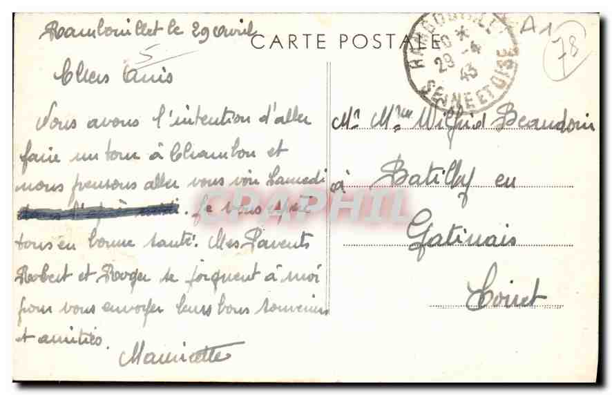 Rambouillet (S.-et-O.) — Le Château pris des Canaux — Phot. Combier Macon — Reverso
