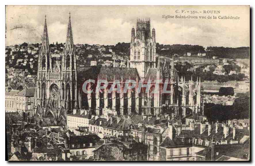 CPA Rouen Eglise Saint Ouen vue de la Cathedrale 