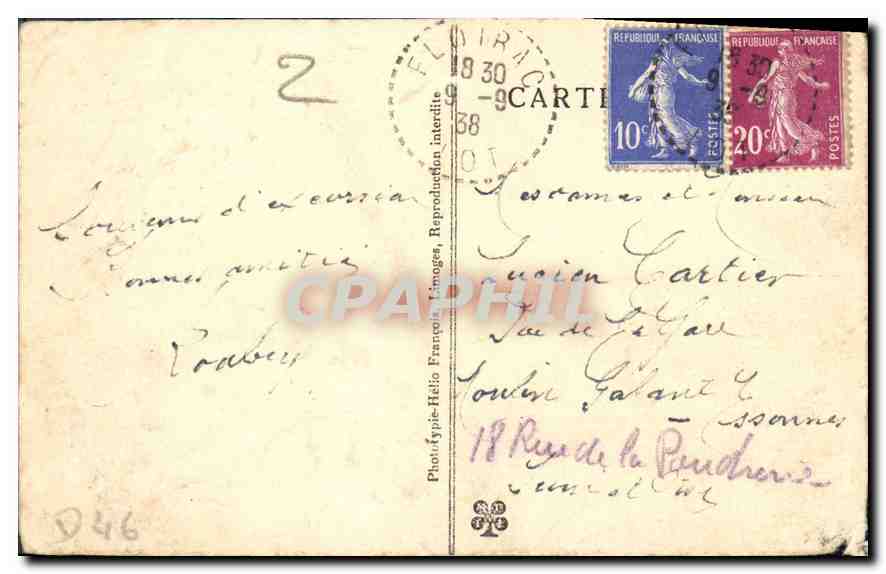 CPA Puits de Padirac Lot Le Pas du Crocrodile — Achterkant