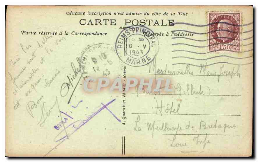 CPA Reims La Cathedrale Chaire a precher de la Grande Nef  — Rückseite