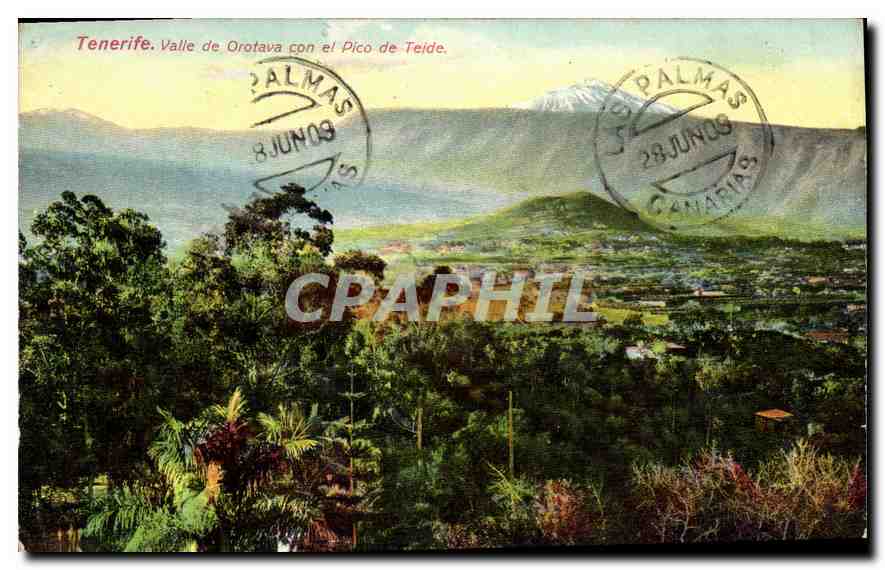 CPA Tenerife Valle de Orotava con el Pico de Teide 
