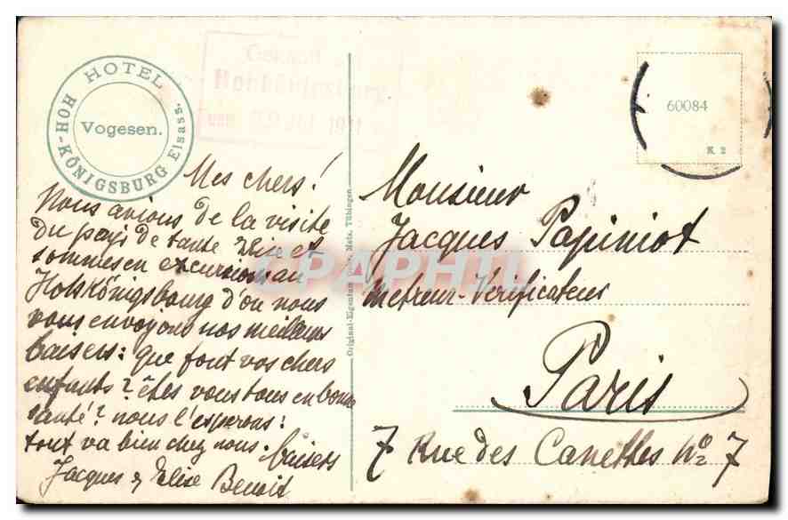 CPA Hohkonigsburg Die Perle des Elsass  — Rückseite