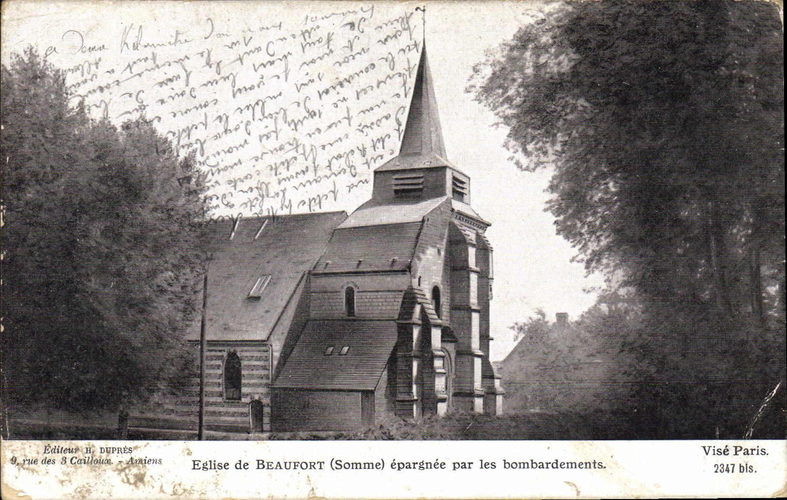 CPA Eglise de Beaufort Somme epargnee par les bombardements 