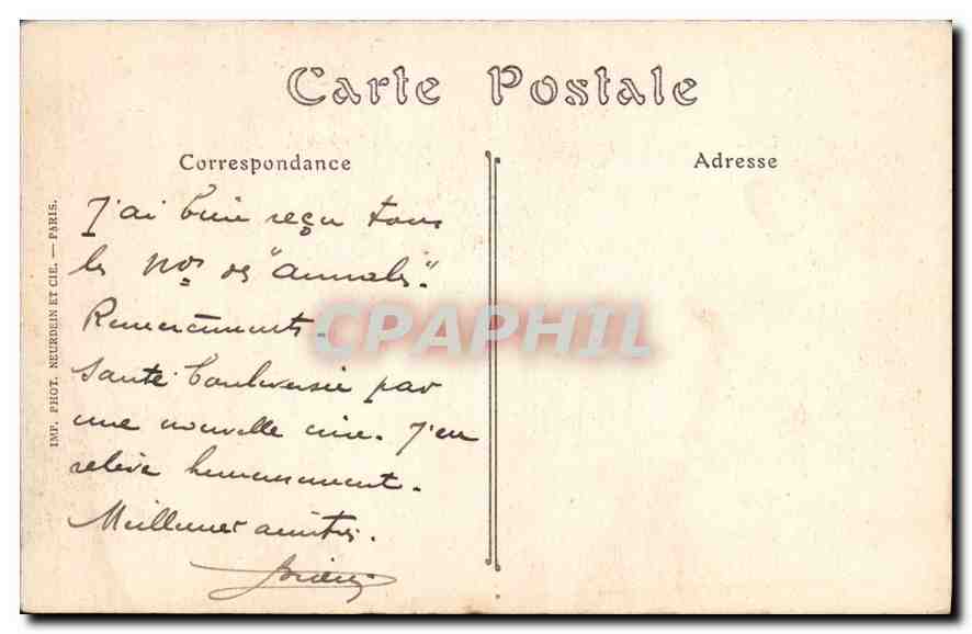 CPA Cannes Alpes Maritimes Statue d'Edouard VII et le Mont Chevalier  — Verso