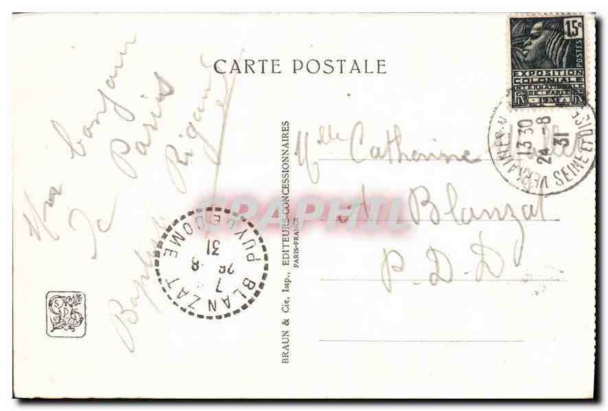 CPA Exposition Coloniale Internationale Paris 1931 Palais de l'AOF Les portiques des commercants ind — Rückseite