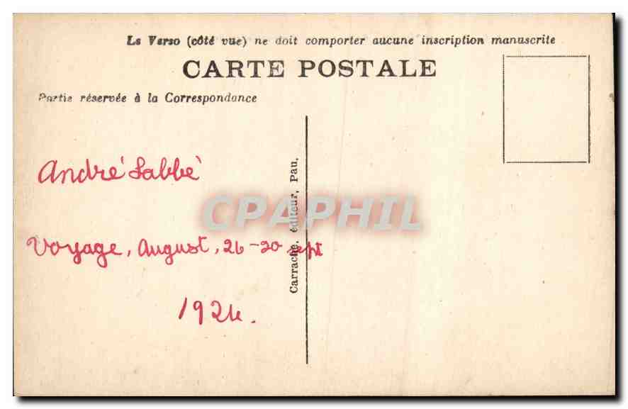 CPA Pau Vue sur Jurancon et les Coteaux  — Verso