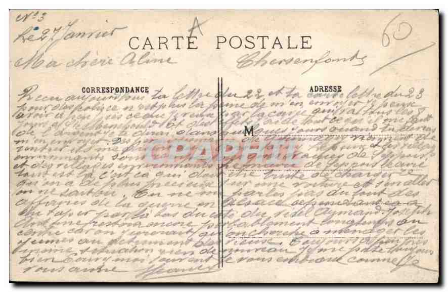 CPA La Grande Guerre 1914 15 Les ruines de Clermont en Argonne  — Back
