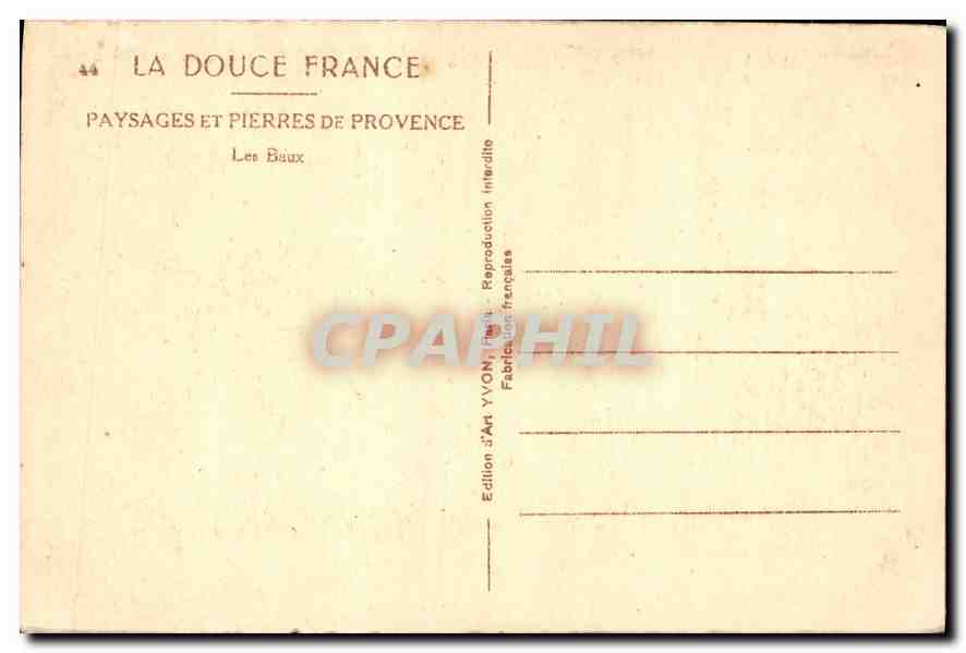 CPA Paysages et Pierres de Provence Les Baux  — Verso