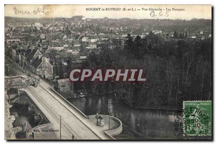Nogent-le-Rotrou (E.-et-L.) — Vue Générale — Les Parapets — Édit. Julien Recoull