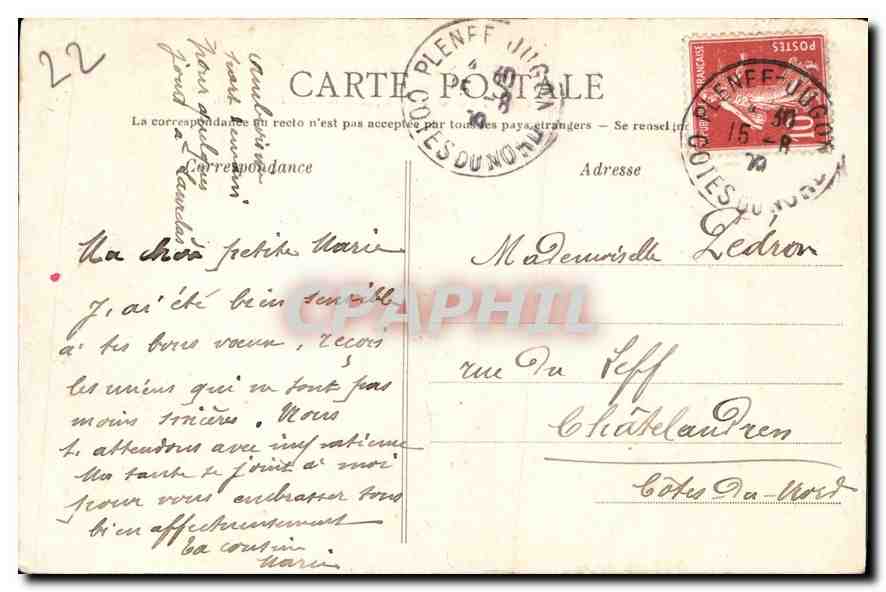 CPA Caen Eglise Saint Michel de Vaucelles   — Rückseite