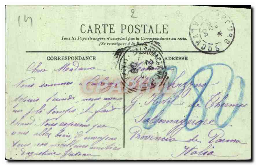 CPA Cabourg La Promenade de la Mer  — Rückseite
