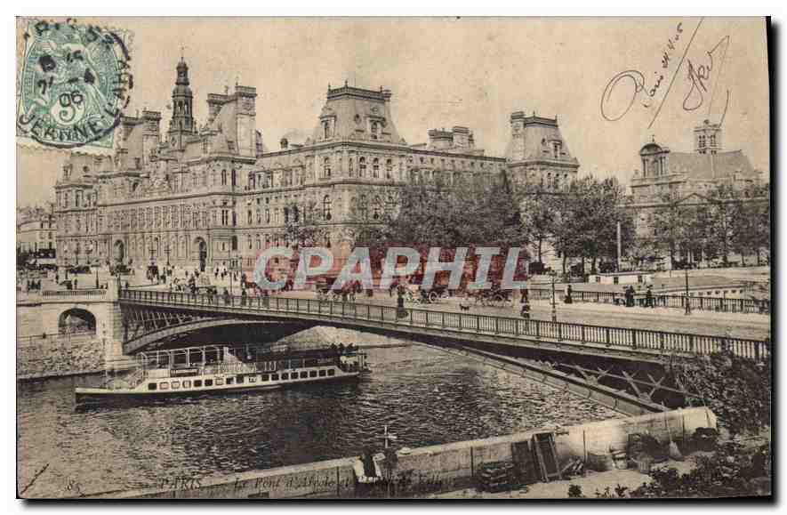 CPA Paris Hotel de ville Bateau