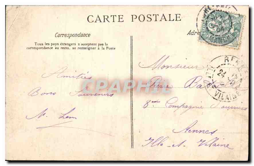 CPA Saint Germain Le Chateau Cour Interieure  — Verso