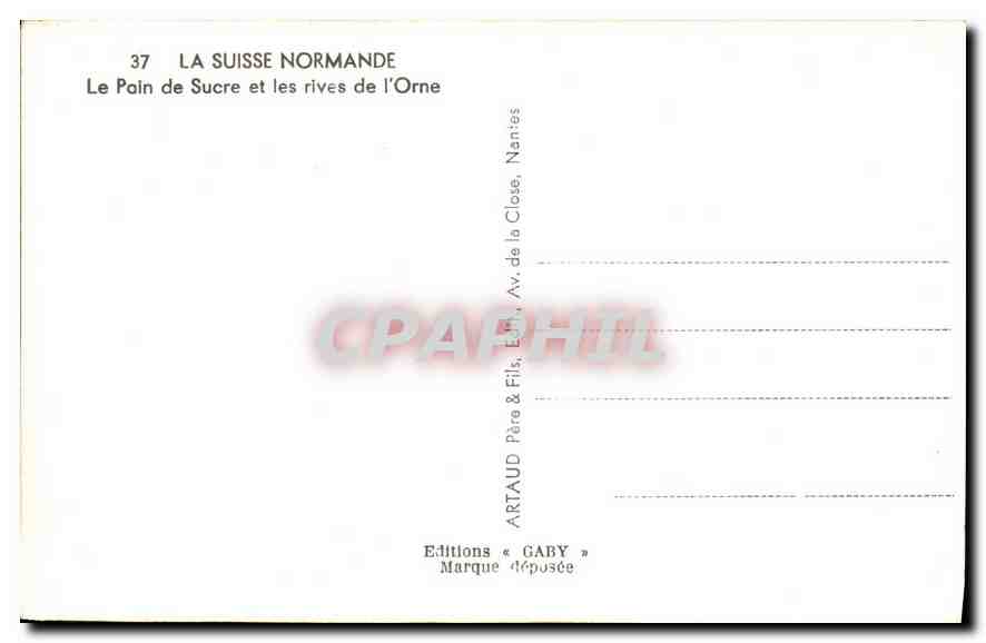 CPA La Suisse Normandie Le Pain de Sucre et les rives de l'Orne  — Rückseite
