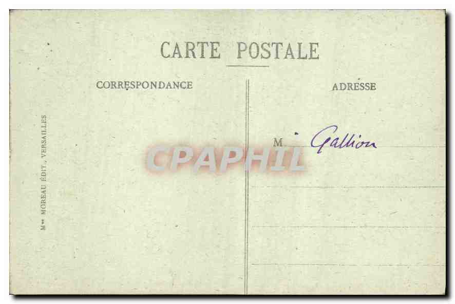 CPA Versailles Le Palais Facade sur le Parc  — Verso