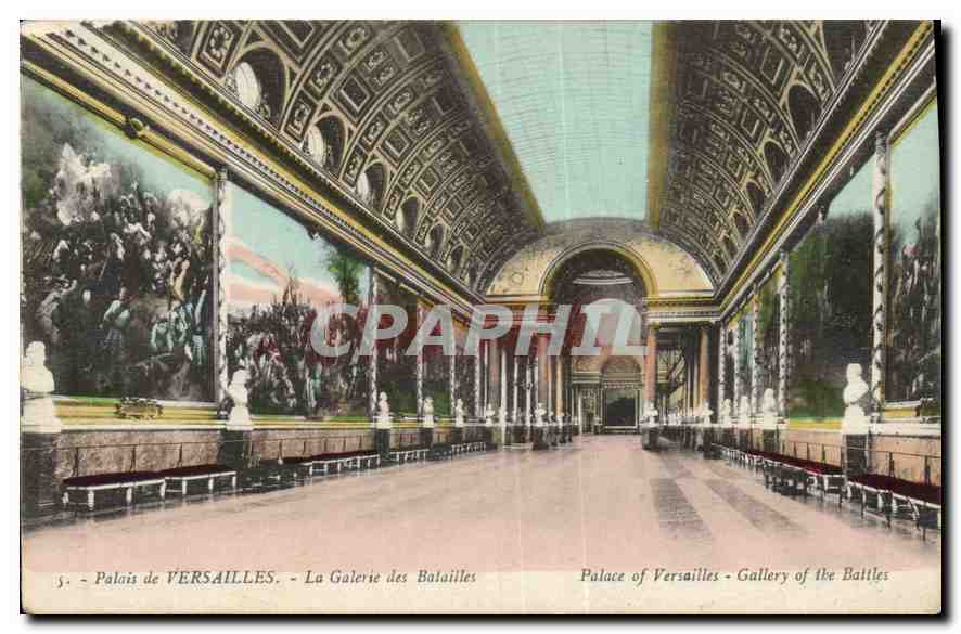 Palais de VERSAILLES — La Galerie des Batailles — éditeur Moreau, n°5