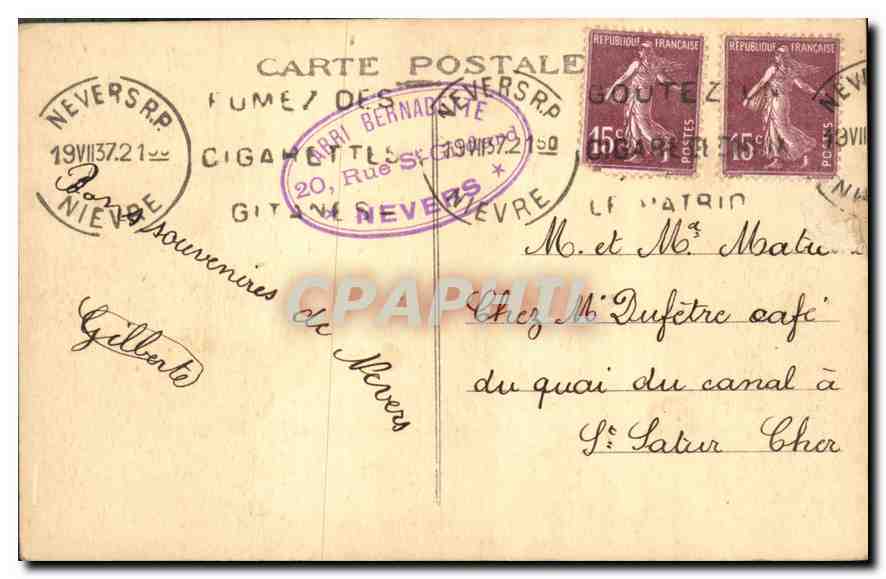 CPA Sainte Bernadette dans sa Chasse Maison Mere des Soeurs de la Charite Nevers  — Rückseite