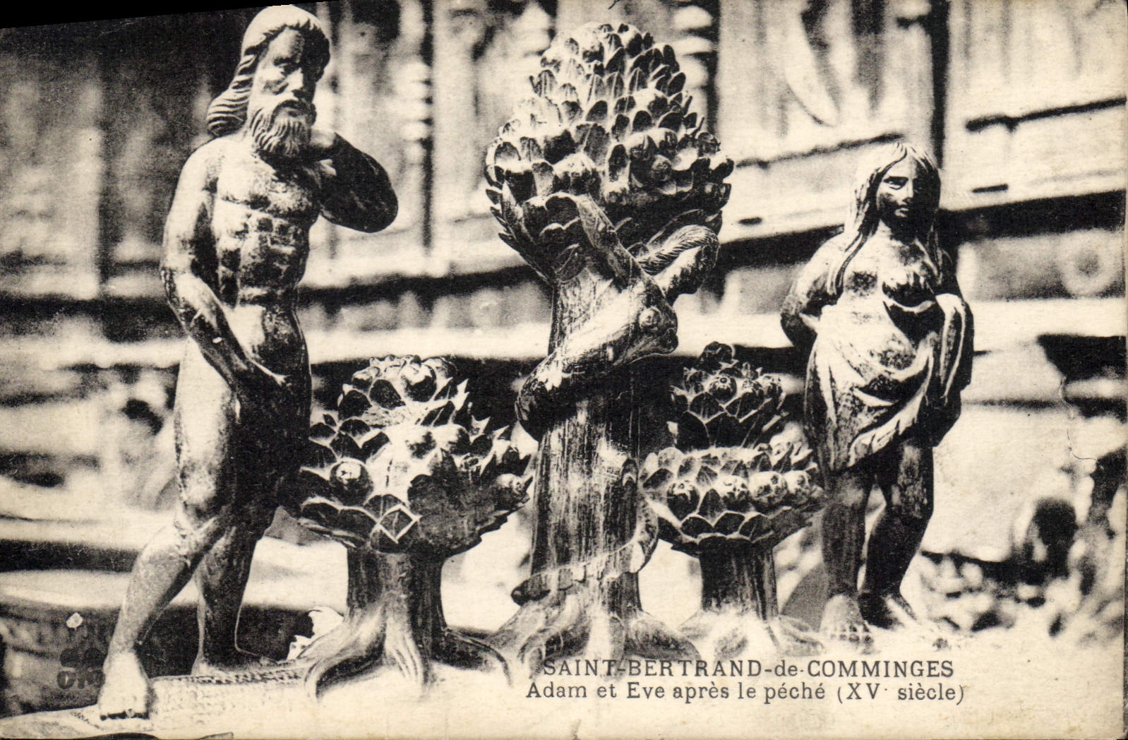 CPA Saint Bertrand de Comminges Adam et Eve apres le peche 