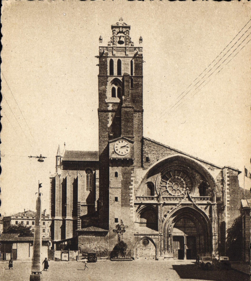 Toulouse — Cathédrale Saint-Étienne — La Rose : 1280 - Portail : 1451 - Clocher début XVᵉ s.