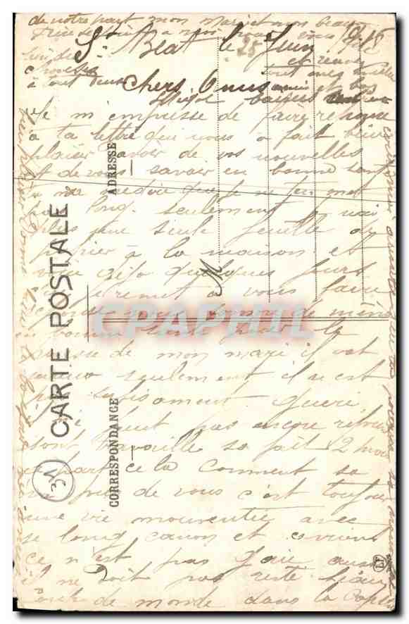CPA St Beat vu des Ruines du Chateau et Fond de la Vallee vers Arlos  — Rückseite