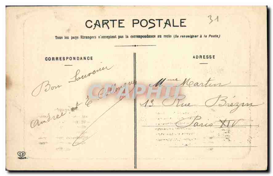 CPA Toulouse Entree du Grand Rond  — Rückseite