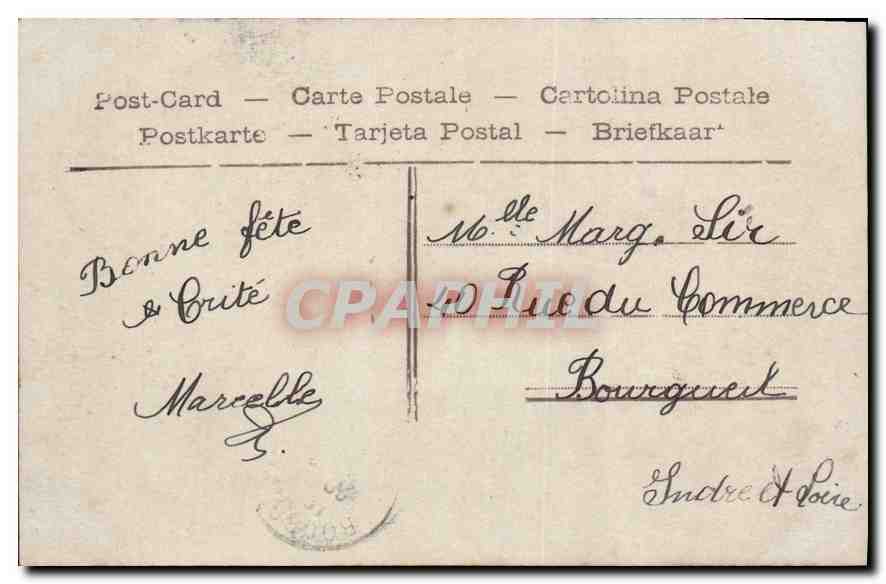 CPA Bonne Fete Enfant Moutons — Verso