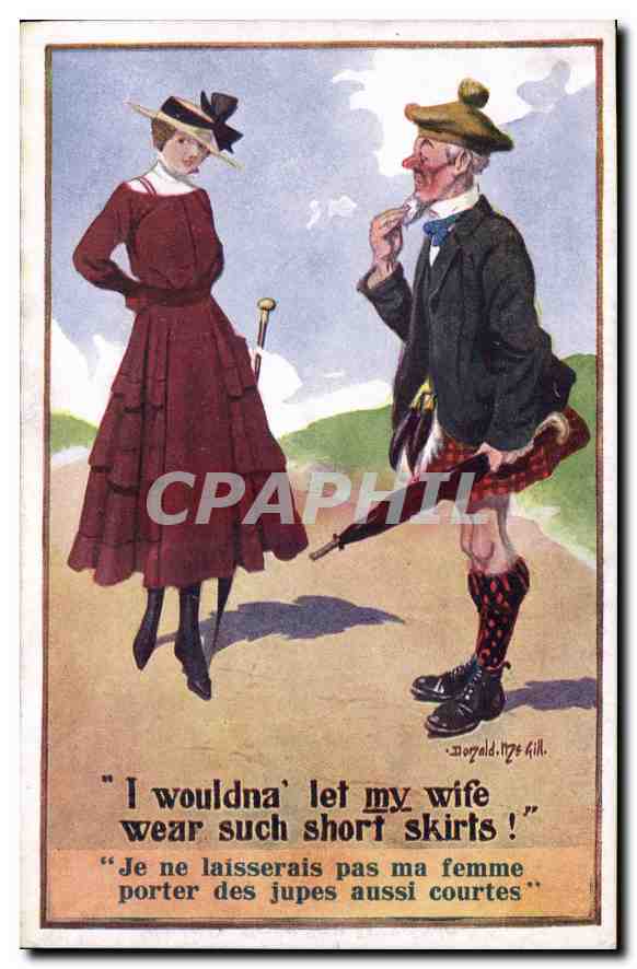 Un homme en costume écossais — humour — Inter-Art Co., Florence House, London, S.W. — Série COMIQUE, N° 1648