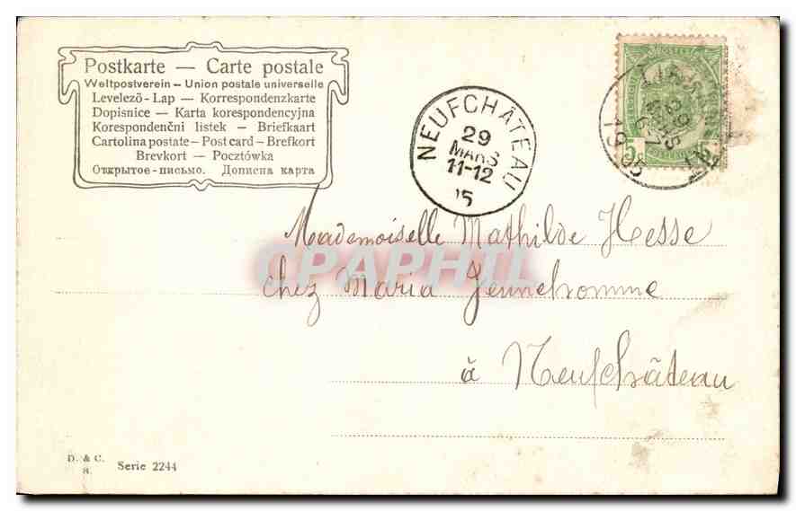 CPA Femme — Rückseite
