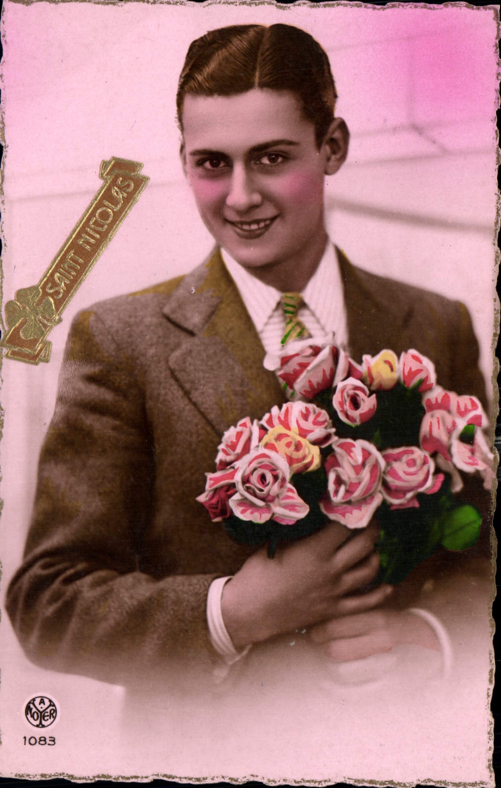 CPA Homme Fleurs
