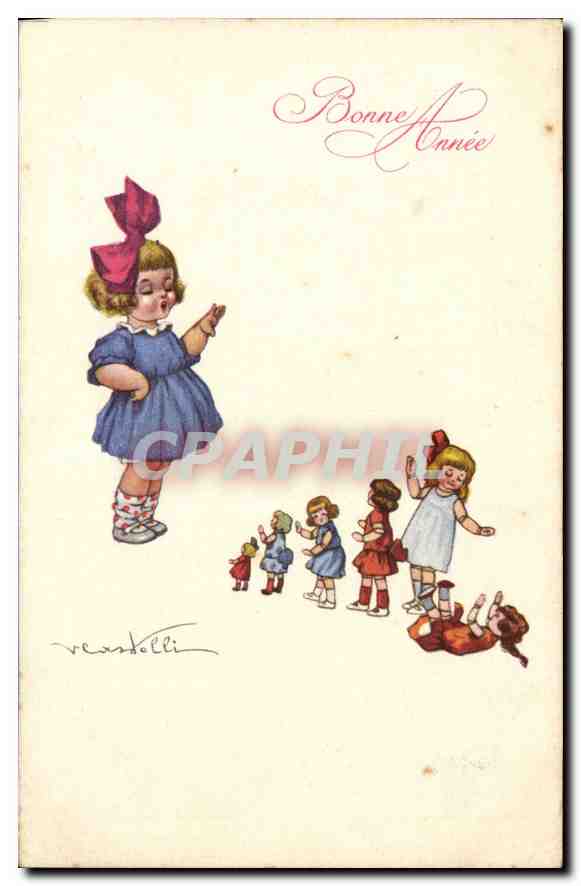 CPA Bonne Annee Enfants Poupee