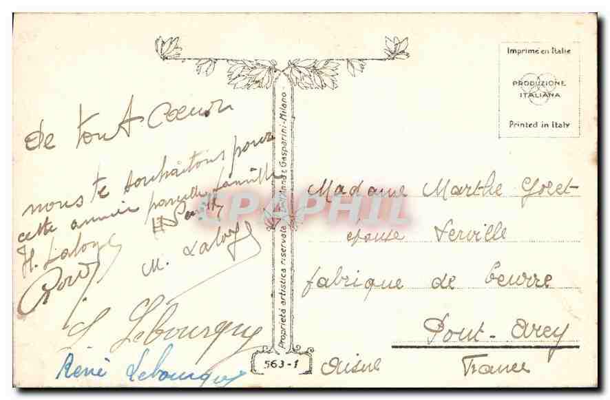 CPA Bonne Annee Enfants Poupee — Verso
