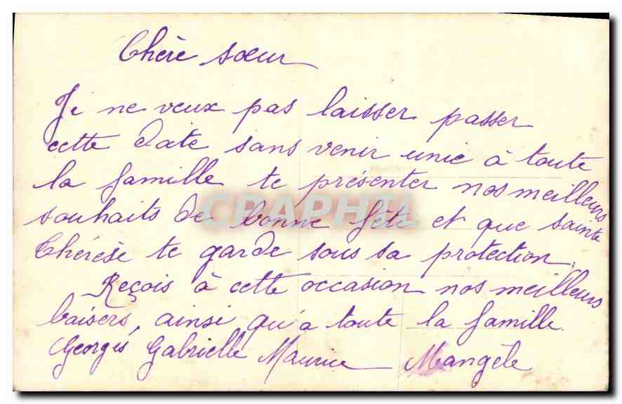 CPA Femme — Verso