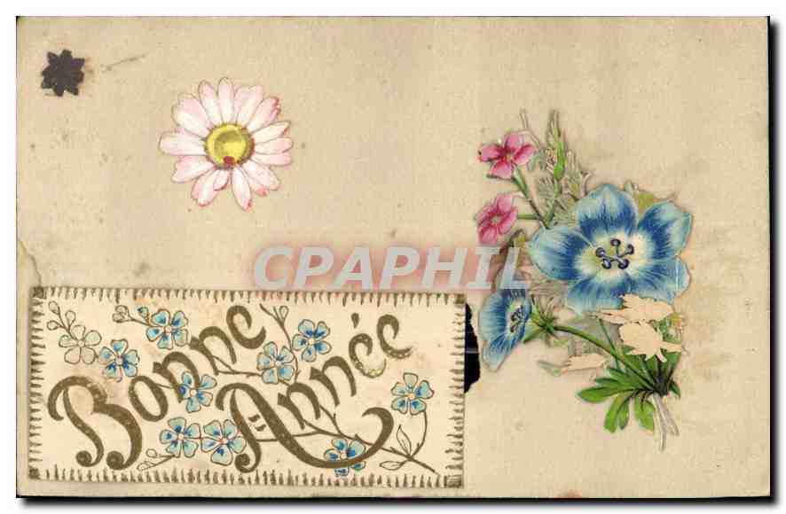 CPA Bonne Annee Fleurs