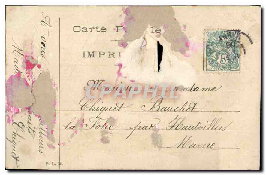 CPA Bonne Annee Fleurs — Verso